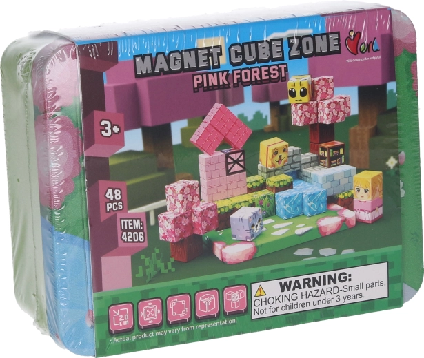 Magnet Cube Zone Pink forest byggeklodser 48 dele