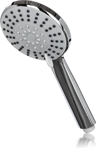 Bredt brusehoved med 3 funktioner, krom