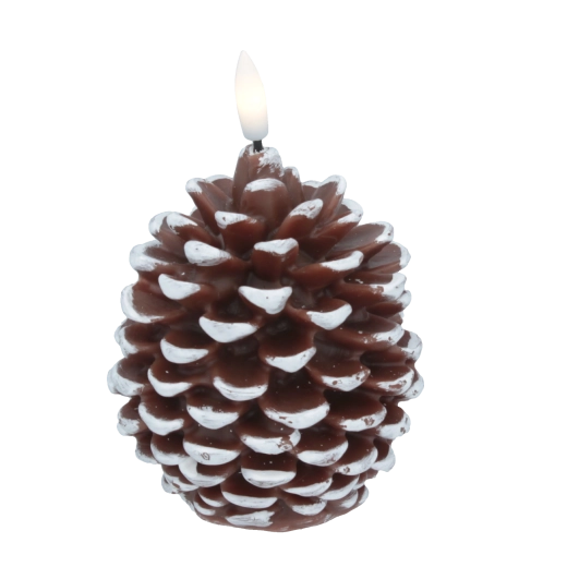 LED-lys i form af en kogle af ægte voks, varm hvid - 1 stk.