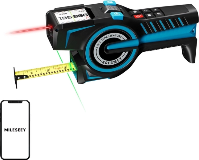 Laserafstandsmåler Mileseey DTX 10 med målebånd og Bluetooth (100 m)