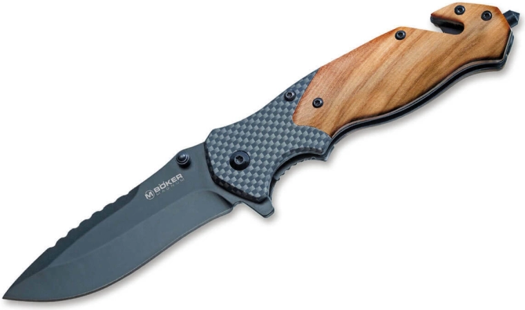 Magnum Blomkvist Olive rednings-foldekniv med oliventræ 8,5 cm