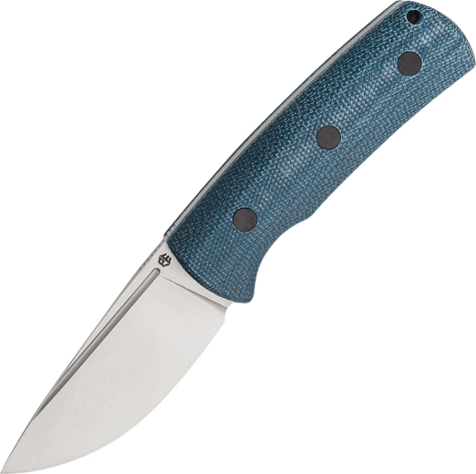 Petrified Fish Beluga udendørskniv 9,2 cm, satin, blå Micarta, Kydex-skede