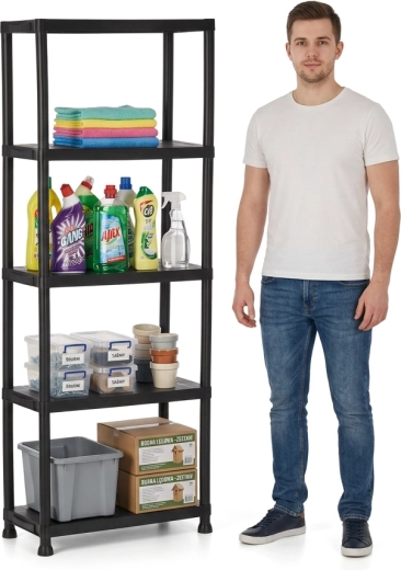 Fem solide hylder med bæreevne på 25 kg