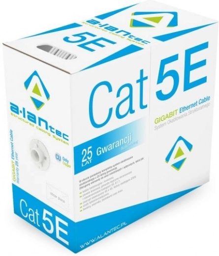Netværkskabel U/UTP cat 5e ALANTEC, PVC, 4 par, 305 m (Eca)