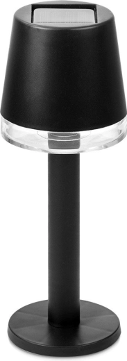 Solar LED-bordlampe sort 21,5 cm