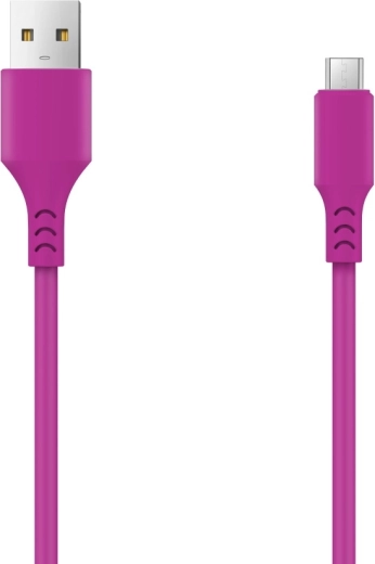 Setty USB–microUSB-kabel 1 m, 2 A, purpurfarvet