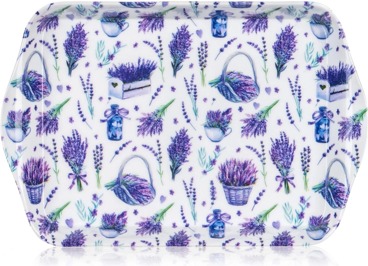melaminbakke med lavendelmotiv 21 × 14 cm