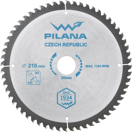 PILANA rundsavklinge 210 mm, 60 tænder, WZ til træ