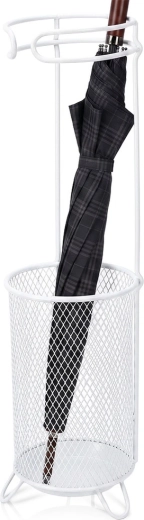 Hvid metal-paraplyholder 18 × 50 cm - 1 stk.