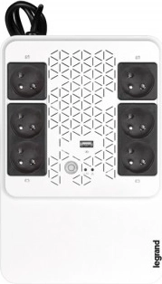 UPS-nødstrømsforsyning LEGRAND Keor Multiplug 600 VA med AVR, 6 FR-stik, USB og RJ45