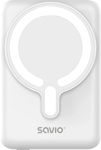 Savio magnetisk powerbank 10.000 mAh hvid