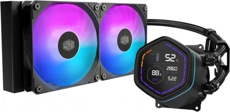 Cooler Master MasterLiquid Core Nex Digital 240 ARGB sort vandkøling til CPU