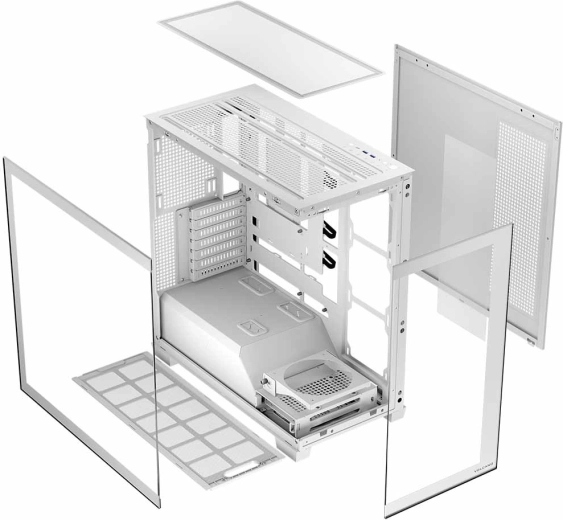 Værktøjsfri sidepaneler og pæn kabelføring
