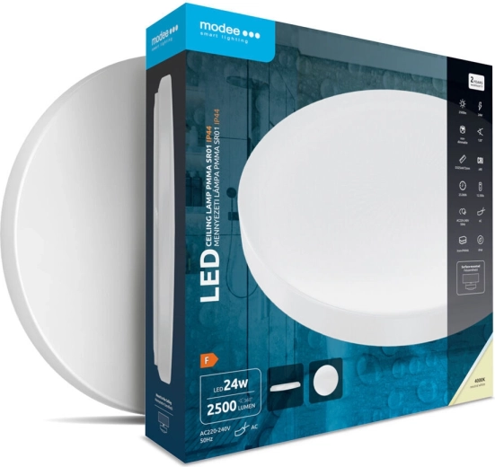 Modee rundt loft-LED-armatur PMMA 24 W 4000 K IP44