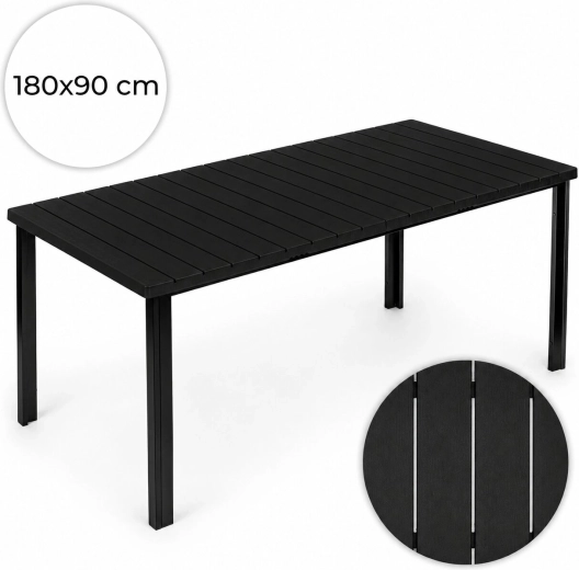 Havebord MultiGarden 180 × 90 cm til 6–8 personer, sort