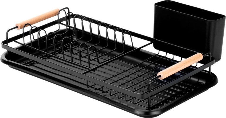 Solid metalkonstruktion og træhåndtag