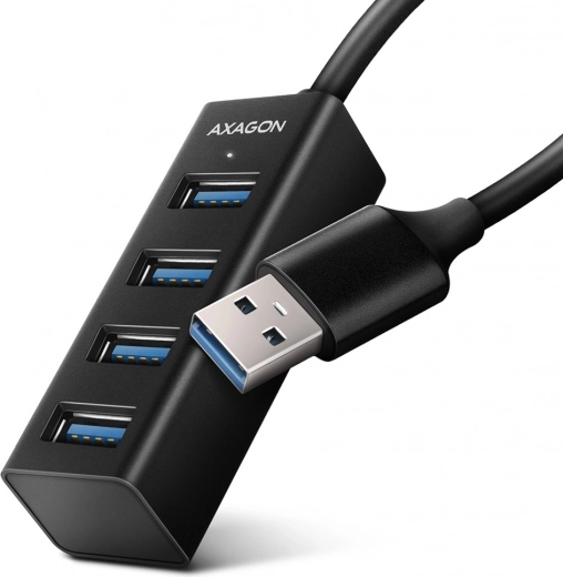 Axagon HUE-M1A mini USB-hub i metal, 4-port USB 3.2 Gen 1 med 20 cm kabel