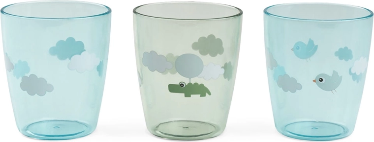 Done by Deer mini drikkeglas Yummy Happy clouds grønne, 3 stk.
