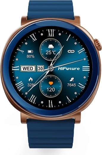 Aurora smartwatch med AMOLED-skærm og AI-opkald – blå