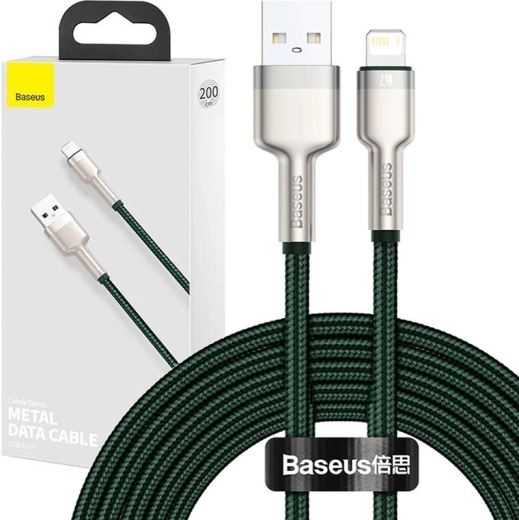 Baseus Cafule USB til Lightning-kabel 2,4A 2m grøn