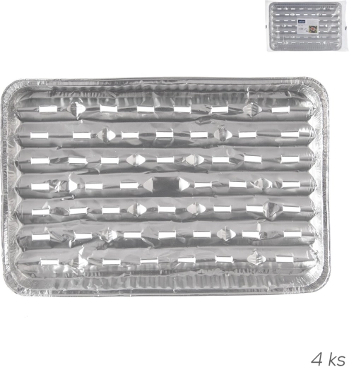 Aluminiumsgrillbakker 34,5 × 23 cm, 4 stk.