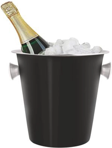 Champagnekøler i rustfrit stål, diameter 22 cm, sort