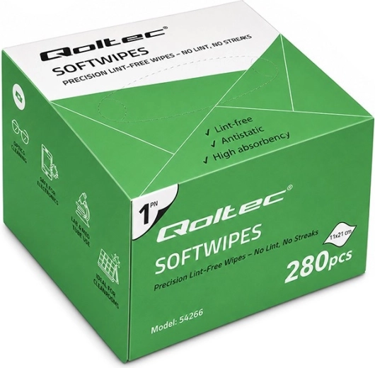 Qoltec støvfri renseservietter til rengøring af optiske fibre 280 stk.