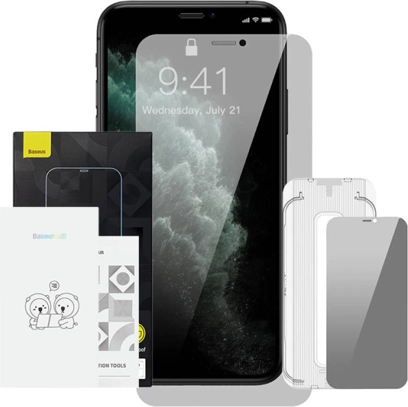 Baseus Crystal privatbeskyttelse hærdet glas til iPhone X/XS