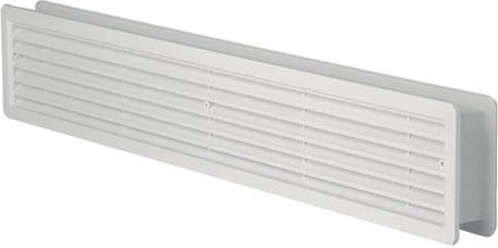 Dørventilationsrist plast 500 × 90 mm, hvid (2 stk)