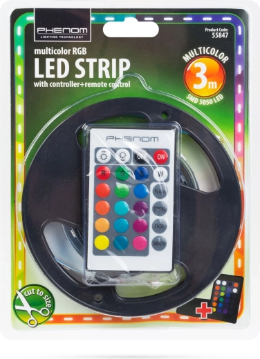 Farverig RGB-belysning med fjernbetjening