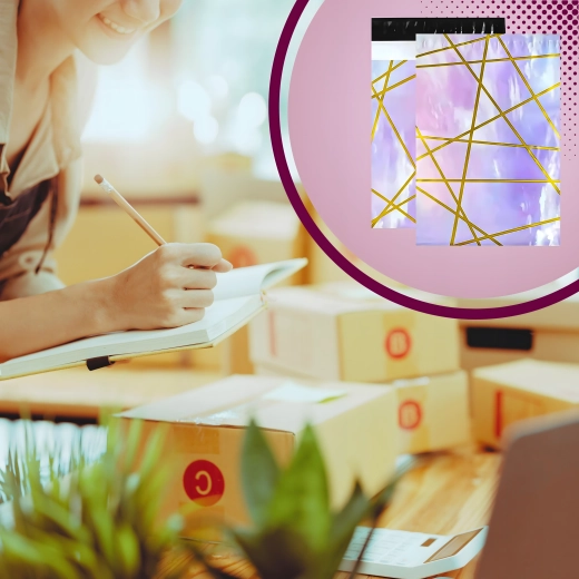 Stilfuldt lilla-guld design