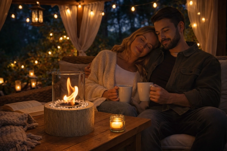 Realistisk flamme og behagelig stemning