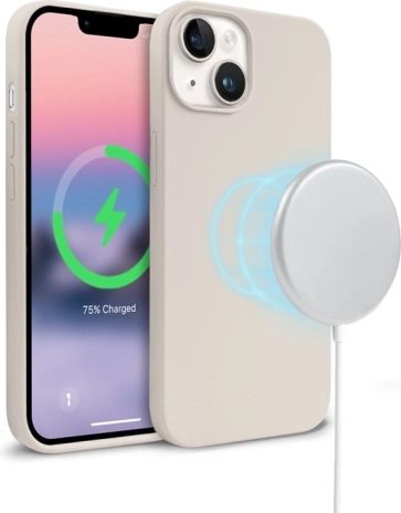 Magnetisk cover til iPhone 14/13 MagSafe i stenet beige