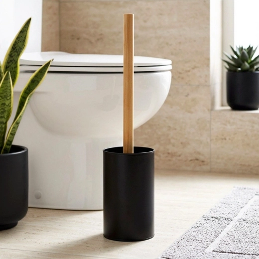 Elegant mat sort + bambushåndtag
