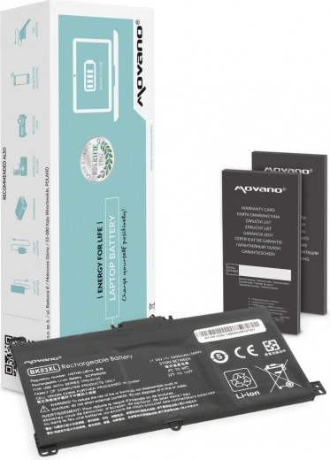 Movano batteri BK03XL til HP Pavilion x360 14-ba 3400 mAh 39 Wh