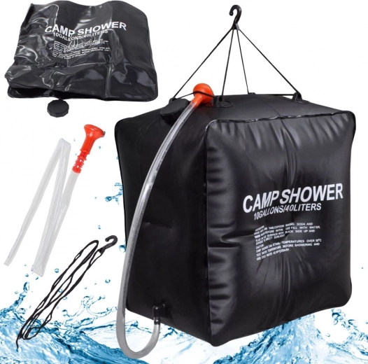 Solardrevet campshower 40 l med slangesæt