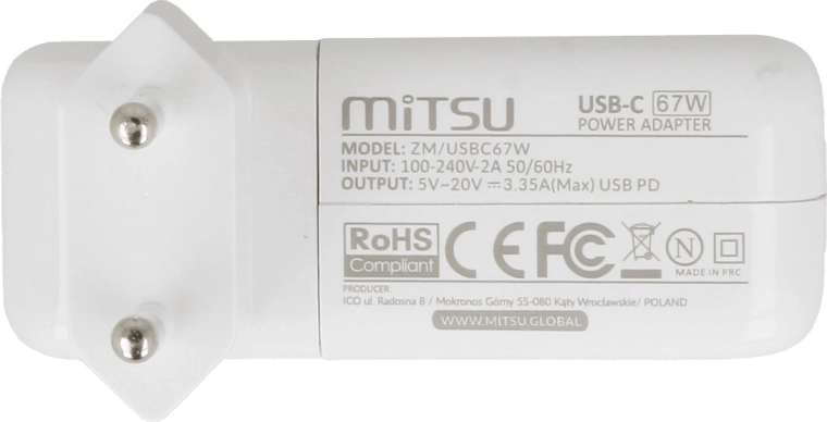 USB‑C Power Delivery med effekt på 67 W