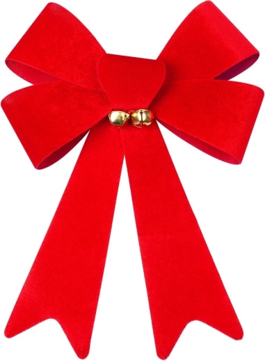 Juledekorativ sløjfe i velour 22 × 32 cm