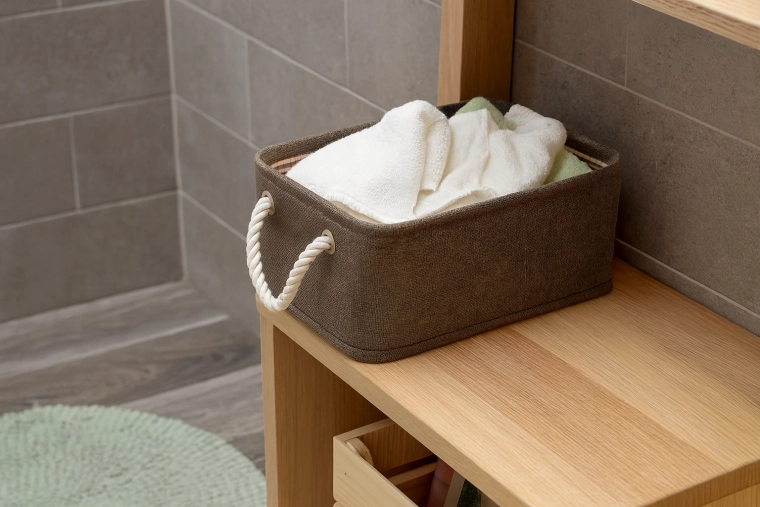 Ideel til badeværelset til håndklæder og kosmetik