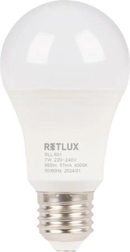 Retlux LED-pære A60 E27 7 W kold hvid