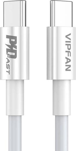 USB-C til USB-C Kabel Vipfan P02 1 m hvid