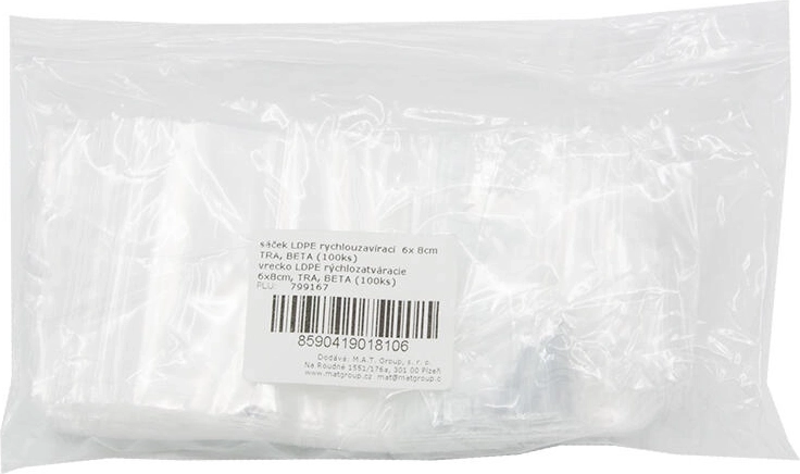 Lynlukkende poser LDPE 6 × 8 cm, gennemsigtige (100 stk)