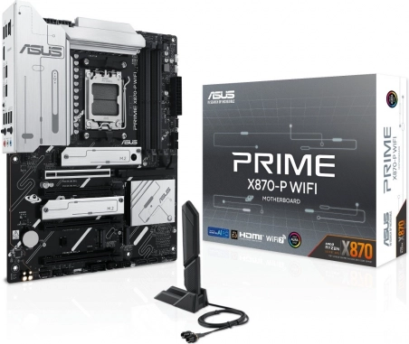 Asus Prime X870-P WiFi – AM5 bundkort med DDR5, HDMI og USB‑C