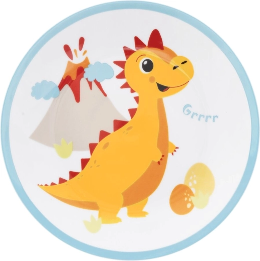 Børne flad portions-tallerken DINO 21 cm - 1 stk.