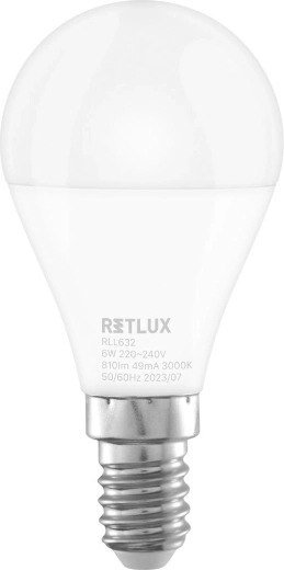 Retlux LED-pære mini globe E14 6 W varm hvid