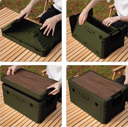 2-i-1: opbevaringsboks og stabilt bord