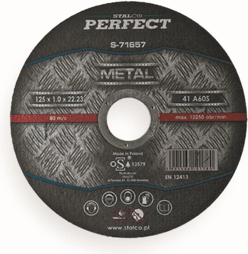 Skæreskive til stål og rustfrit stål 125 × 1,6 × 22,23 mm STALCO