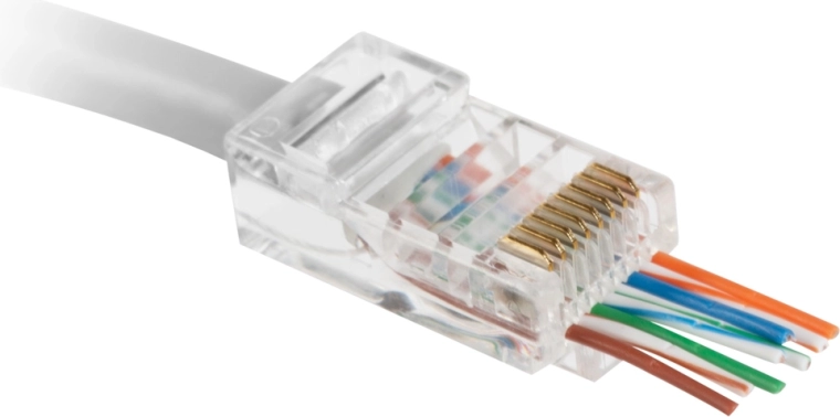 Gennemgående modulært RJ45 8P8C Cat.5e-stik