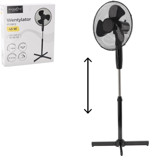 Stående ventilator sort 45 W