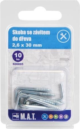 Skruering til træ 30 × 2,6 mm, galvaniseret, 10 stk.